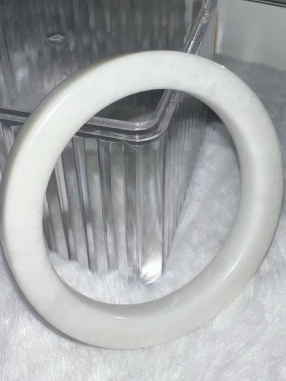 White Jade Flat Edge Bangle